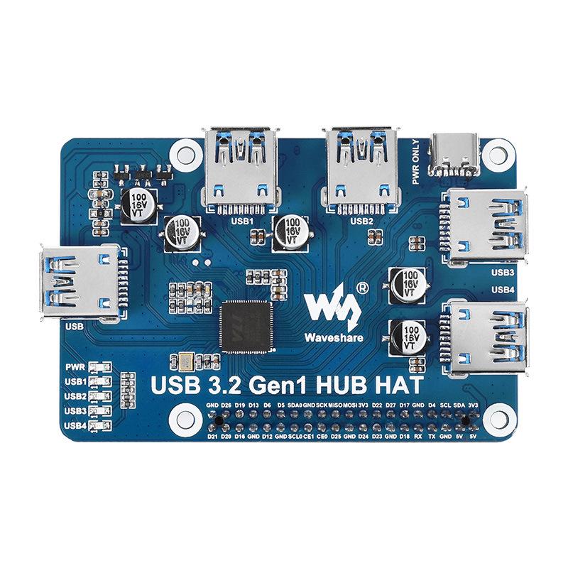 USB-концентратор Micro Snow для Raspberry Pi, 4 порта USB 3.2 Gen1: Разветвитель без драйверов