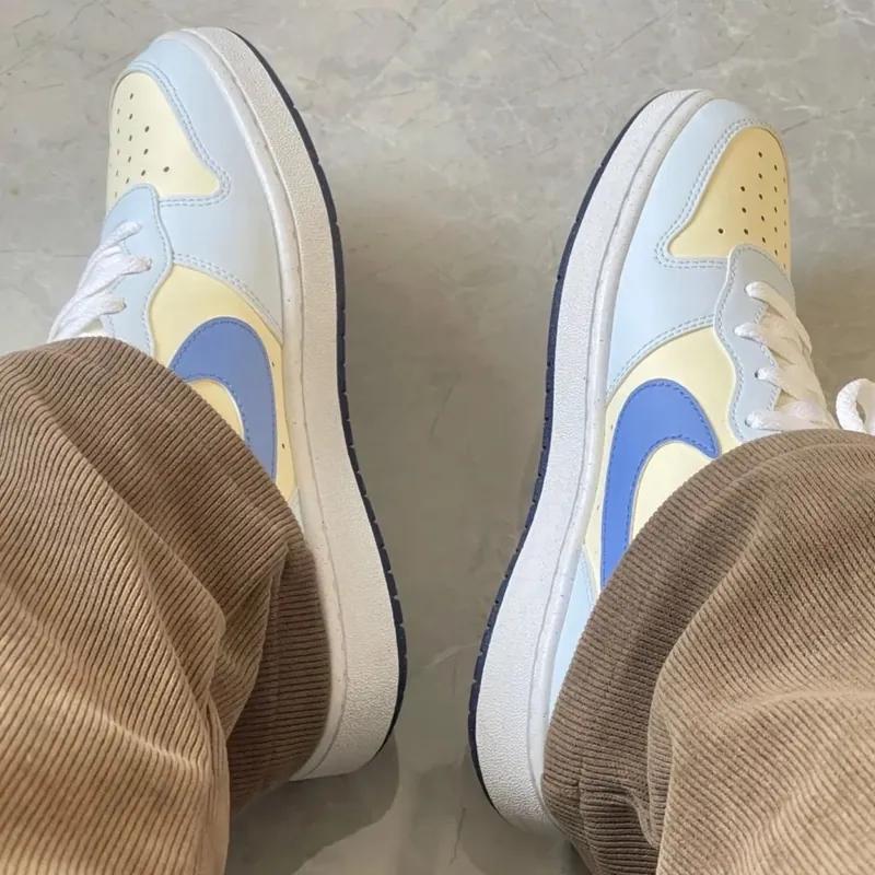 Nike Court Borough Low Recraft GS Coconut Milk Polar White Детские кроссовки Синие Голубые Темно-фиолетовые FV8120-141