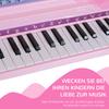Kids Keyboard with 37 Keys, Stool Piano with Microphone, LED Learning Mode, Recording, Piano Musical Instrument for 3-6 Year Old Children Pink