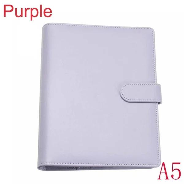 New A5 / A6 Macaron Multi-function Handbook Universal Manual Business Leather Ring Loose-leaf Notebook Office Supplies