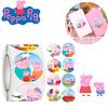 500PCS/roll Peppa Pig George Kindergarten Reward Sticker Pig Family Pig Father Mother Cartoon Sticker Toy Birthday Gift For Girl