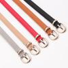 Fashionable Belts for Woman Beautiful Buckle 105cm Solid Color PU Thin Belts Woman Multi-purpose Versatile Belts