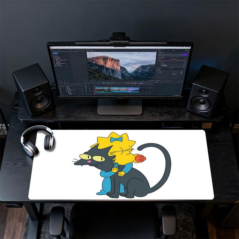 Maggie Simpson Mouse Pad, Large Gaming Desk Mat, Non-slip XXL Mousepad for Laptop & Tablet, Mini PC Playmat with Stitched Edges