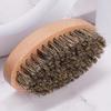 Men's Slicked Back Hair & Beard Brush - Boar Bristle, Beech Wood, Soft Bristles for Grooming and Cleaning