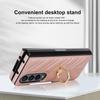 Модный кожаный чехол для телефона с кольцевым кронштейном для Samsung Galaxy Z Fold 4, чехол Z Fold 3, складной экран, защитный чехол от падения