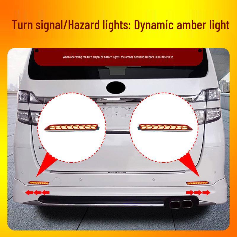 Фонарь заднего бампера для Alphard/Vellfire 20-й серии: Тормоз, Дневной ходовой огонь, Бегущий указатель поворота