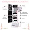 Jewelry Mirror Cabinet, Standing, LED Lights, Lock, Drawers, Foldable Table, 45 x 36 x 150 cm