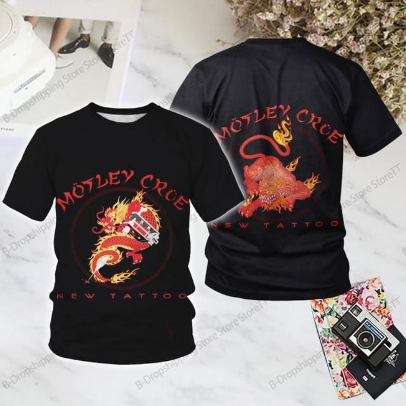 Рок-группа Motley Crue 3D-печать Футболка Мужчины Женщины Мода Хип-Хоп Повседневные Топы с Коротким Рукавом Футболки Мужская Одежда Детская Футболка