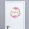 Garland English Toilet Wall Stickers Door Stickers Toilet Decorative Wall Stickers Self-Adhesive Wall Stickers