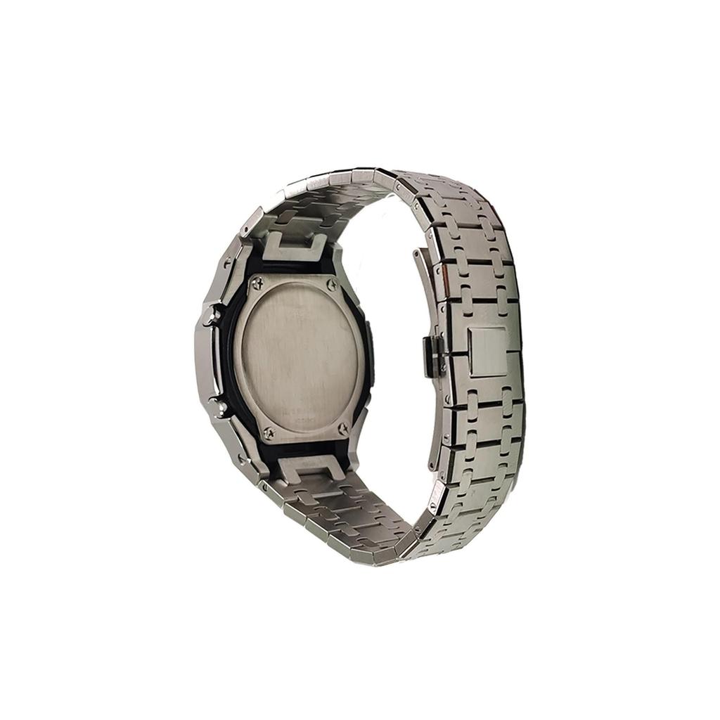 CASIO Men Liquid Crystal,Analog Dual Display Series Silver Watch GA-2100-1A1(Watch3--)