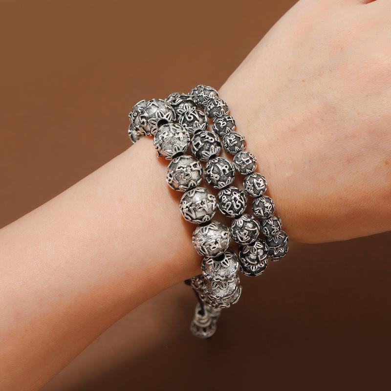 BLINGBAY женский браслет из бисера, браслет на санскрите в древнем стиле, ретро-шар, браслет из бисера, бусины Будды, китайский стиль, ювелирные изделия в этническом стиле