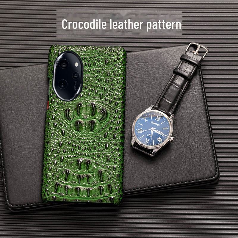 Защитный чехол из натуральной кожи Honor 60 - Полунакладка 'Крокодиловый череп' - Дизайн высокого класса