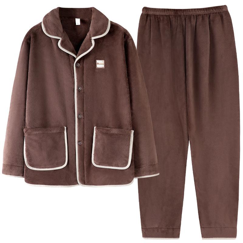 Антистатическая пижама мужская осенне-зимняя из кораллового флиса, утолщенная фланелевая, мужская большого размера, зимняя термо-домашняя одежда