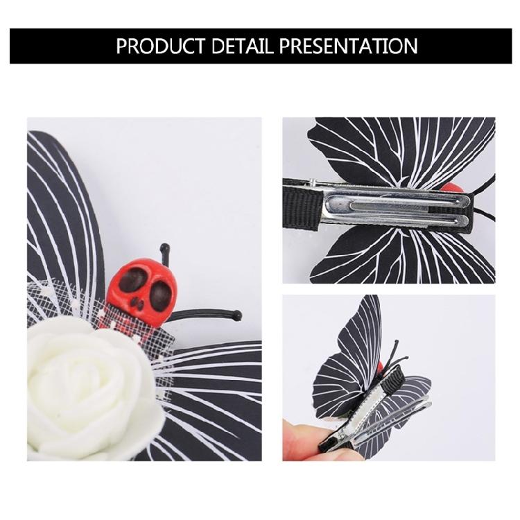 10 шт. Жуткая Бабочка Череп Зажим для Волос Хэллоуинская Тема Скелет Бабочка Зажимы для Волос Аксессуар для Костюма Развлечение