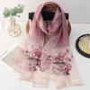 Шелково-шерстяной шарф на четыре сезона женский хиджаб пашмина шали накидка бандана одеяло цветочная пашмина вышивка шарфы фулард женский
