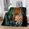 Plush Fleece Beast Animal Roses and Leopard Cheetah Throw Blanket Home Bedroom Bed Sofa Picnic Travel Cover Kid Soft Blanket