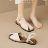 Fashion 2025 New Summer Fashion Women's Roman Style Toe-cap Sandals Woven Hollow Design Breathable Flat Comfortable Sandals