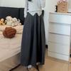 Skirt for Women Casual High Waist Long Loose Thickened Stretchy Slim Solid Colour Skirt