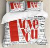 Love Duvet Cover Set Queen/King/Full Microfiber I Love You To The Moon and Back,Decor 2/3pcs Bedding Set, White Comforter Cover
