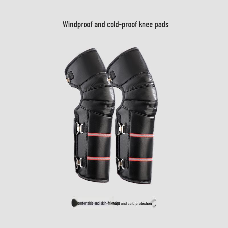 Winter Windproof Electric Motorcycle Knee Pads: Unisex, Thick, Long, and Short Style with Hard Shell for Cold Protection