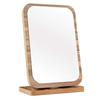 FRCOLOR Wooden Tabletop Makeup Adjustable Natural Wood Tabletop Wood Makeup Wooden Vanity Mirror for Cosmetic Adjustable Foldable Mirror, 90-Degree