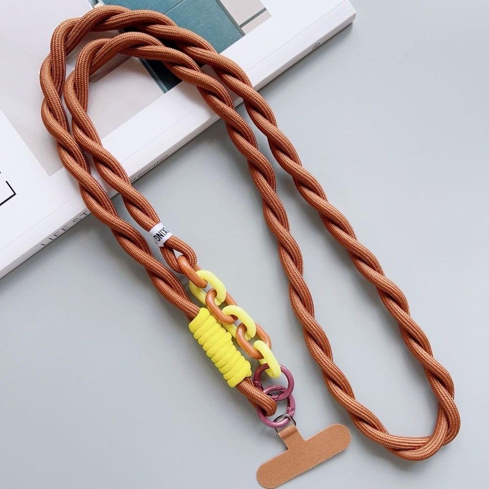 Nylon Braided Phone Lanyard Dopamine Crossbody Hanging Rope  Phone Charm Accessories