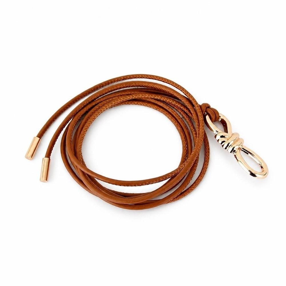 Solid Color Metal Buckle Belt Knotted Decorative Waistband Fashion Waist Chain Women's Accessories