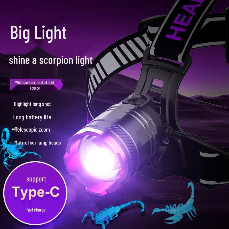 UOSU 3-LED UV Scorpion Detection Headlamp