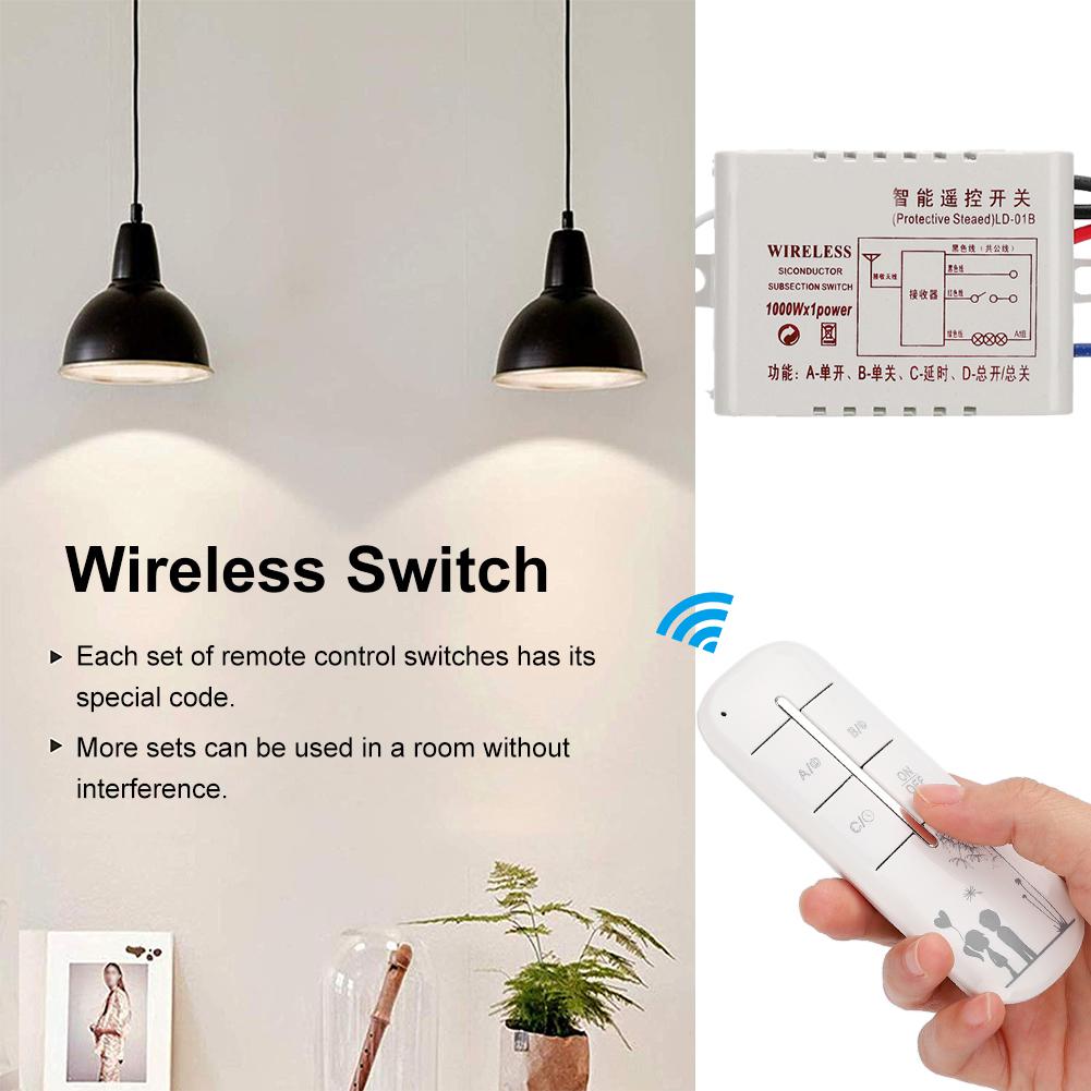 220 В 1-канальный беспроводной настенный пульт ДУ для лампы, умный выключатель, приемник, передатчик пульта ДУ