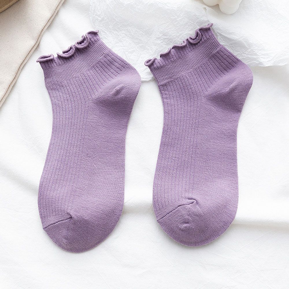 Kawaii Super Thin Cotton Spring Summer Boat Socks Women's Socks Ankle Short Frilly Ruffle Socks
