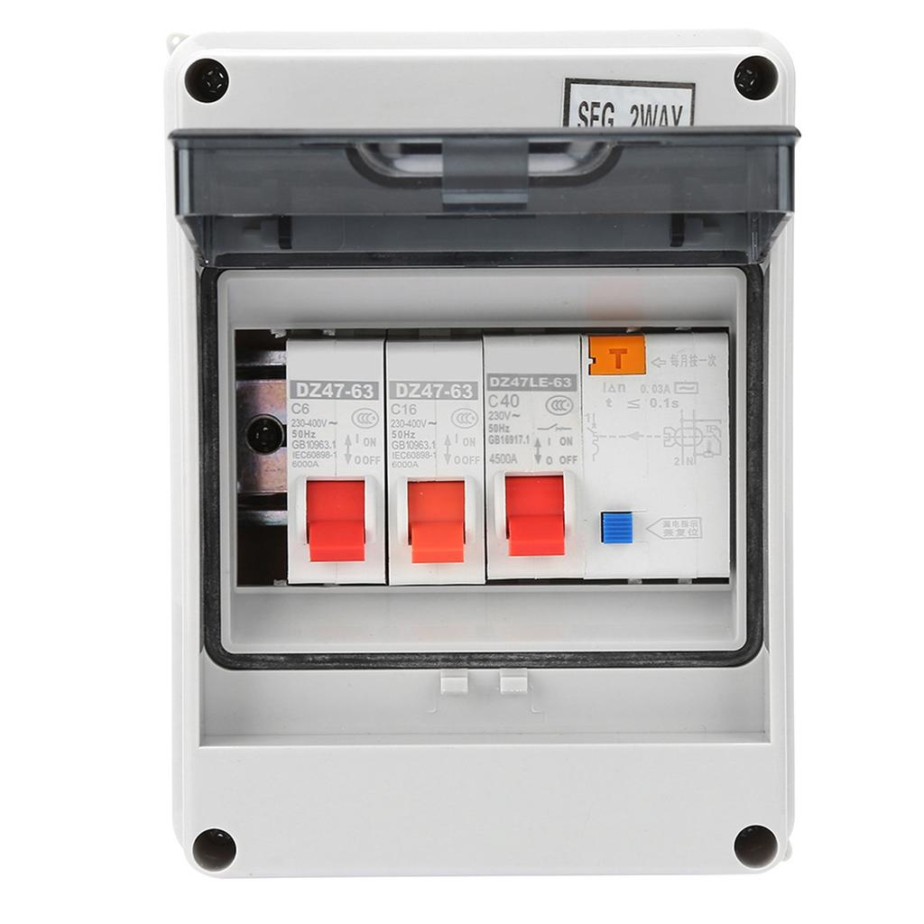 2-канальный гаражный караванный потребительский блок 40A 30mA RCD+2MCB 6a+16A 230/400V