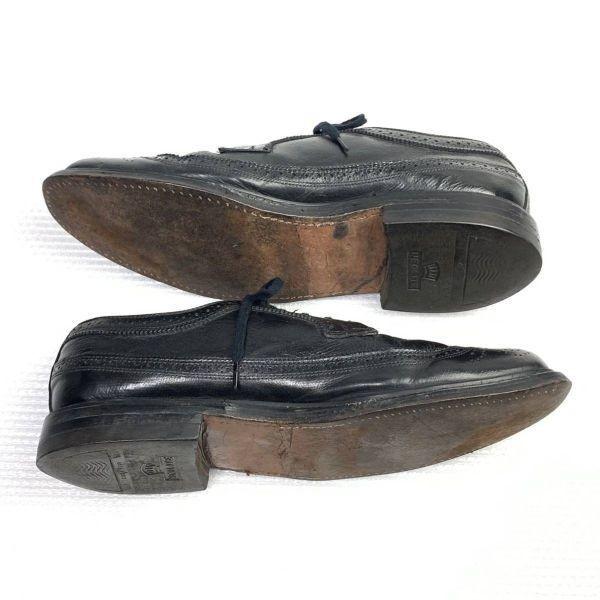 Винтаж 70-80-х годов/J.C. Пенни/Лонгвинговые Американские Полные Броги/9.5D/27.0-27.5см/Черные/(ИСПОЛЬЗОВАЛ)