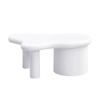 Modern White Coffee Table with Irregular Shape - 2 Drawers, Space-saving, Stylish, Sturdy - Perfect for Living Room & Multi-purpose Use