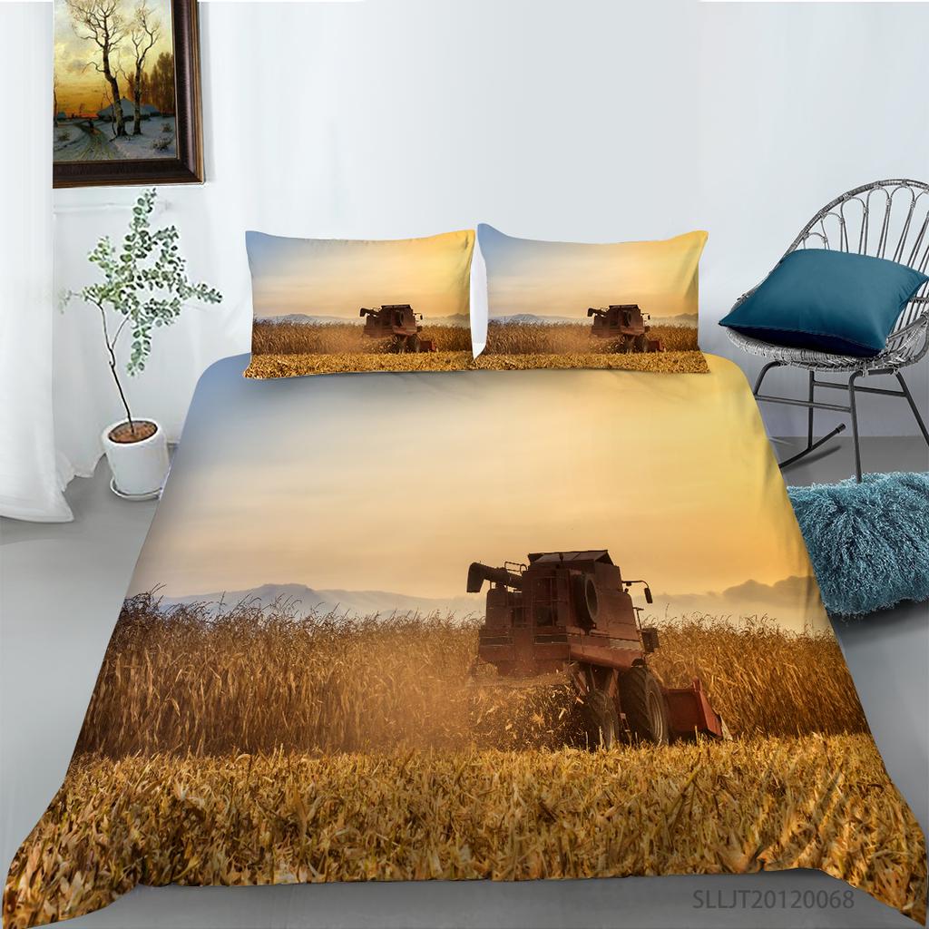 3D Bedding Set Vehicle Pattern Quilt Cover and Pillowcase 2 or 3 Pieces of Aircraft or Bicycle Printed Full-size Washable and Comfortable Bedding