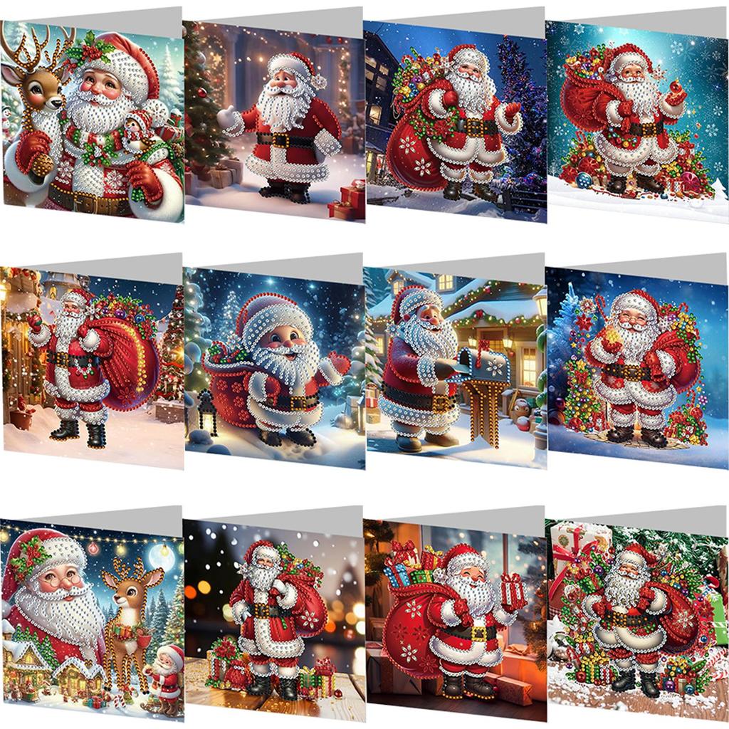 4-12 шт. 5D Стразы Искусство Поздравительная Открытка на День Рождения Ручная работа Алмазная Живопись Рождественская Фестивальная Открытка Открытка Благодарности Для Семьи А