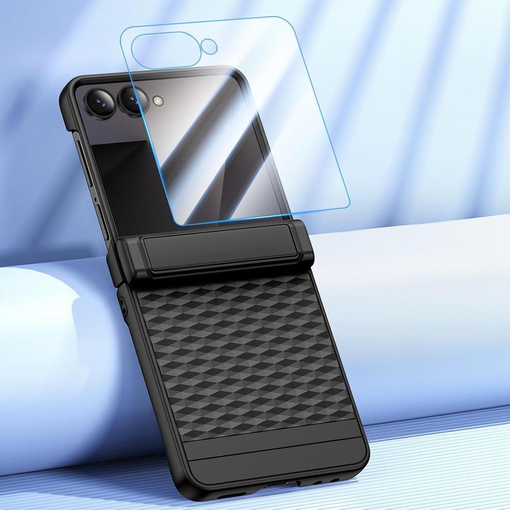 Case for Samsung Galaxy Z Flip7 5G, PC Case, with glass, black