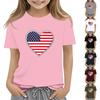 Детская повседневная футболка с принтом «День независимости» с круглым вырезом и короткими рукавами