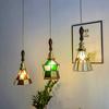 Retro Tiffany Glass Copper Pendant Lamp Bedroom Hanging Lights Dinning Living Room Loft Decor Vintage LED Luminaria Chandeliers