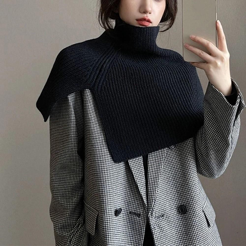 Warm Women Cape Thicken Neck Wraps Elegant High Neck Scarf Student