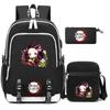 3Pcs/set Anime Demon Slayer Backpack for Tee Boy Girl Back To School Backpack with Shoulder Bag Pencli Bag Travel Bag Mochila