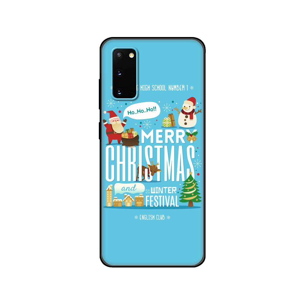 Черный ТПУ чехол для Samsung galaxy S20 /S20 PLUS/S20 ultra/S20+ /S20FE задняя крышка Милый Рождество