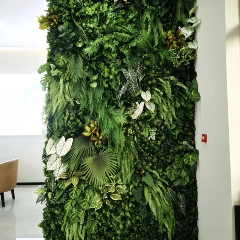 40X60cm Artificial Grass Wall Panel Boxwood Hedge Evergreen Greenery for Home Office Backdrop DIY Decoration