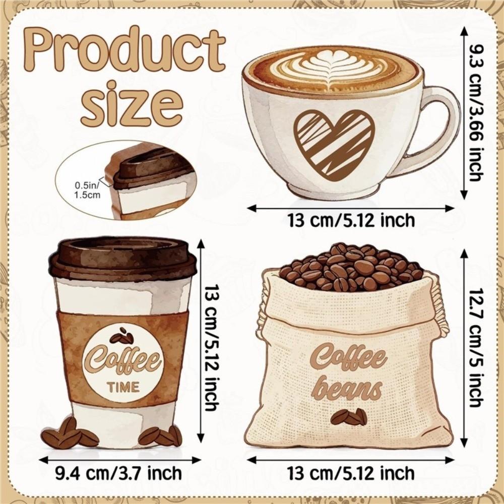 3 pcs Retro Desktop Ornament Country style Home Decoration Decorative Wooden Board Office