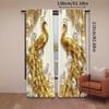 2 штуки штор с принтом в виде золотых павлинов, шторы с кулиской, для спальни и гостиной, домашнее украшение, украшение комнаты