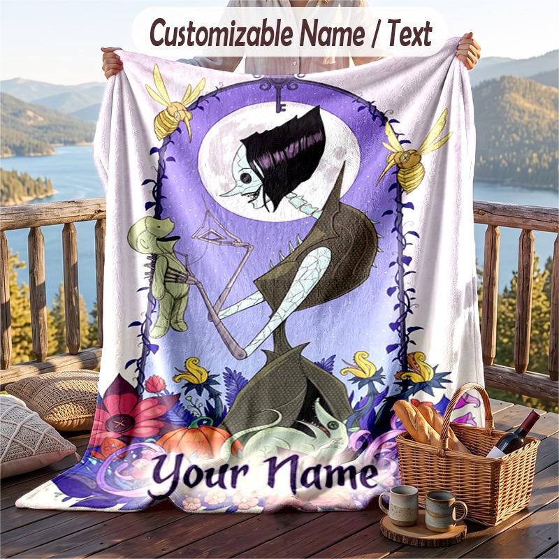 Custom Text Flannel Throw Blanket, Lightweight Cozy Bed Sofa BlanketCoraline Other Mother