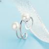 S925 Sterling Silver Freshwater Pearl Ring Korean Style Cool Trendy Women's Adjustable Open Ring