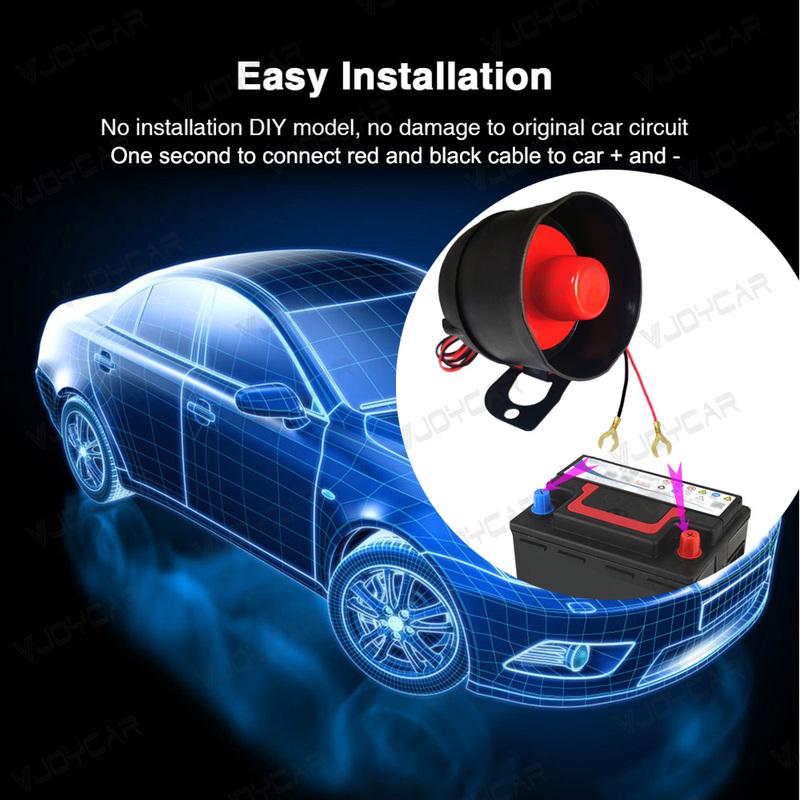 Vjoycar NEW DIYV1 Wireless Siren One-way Car Alarm System with Remote Control Finding Car Vibration Sensor Immobilize Security