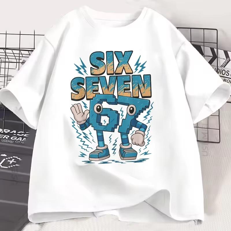 Kids 67 Themed Colorful Print TShirt Soft Cotton Fabric Breathable and Comfortable Ideal for Toddlers and Childrendf0265