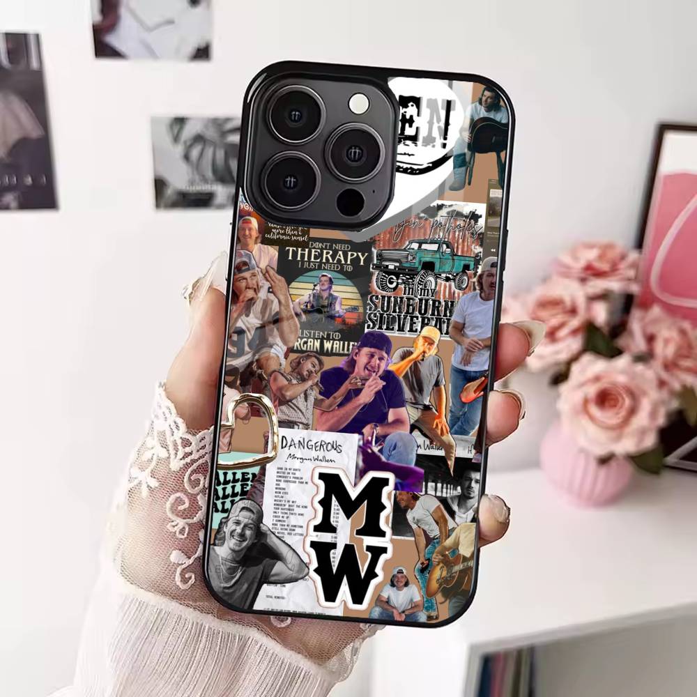 M-Morgan Wallen Phone Case For iPhone 17 16 15 14 13 12 Pro Max Plus for Magsafe Mirror Wireless Magnetic Cover