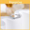 Stylish And Elegant Korean Inspired Adjustable Open Finger Ring With Shimmering Butterfly Design For Women